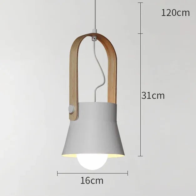Verthara Premium Nordic Wooden Pendant Light B Grey