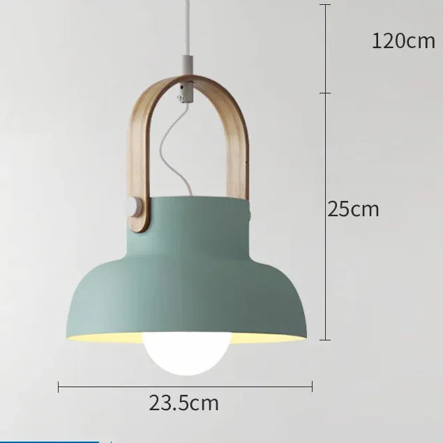 Verthara Premium Nordic Wooden Pendant Light A Green