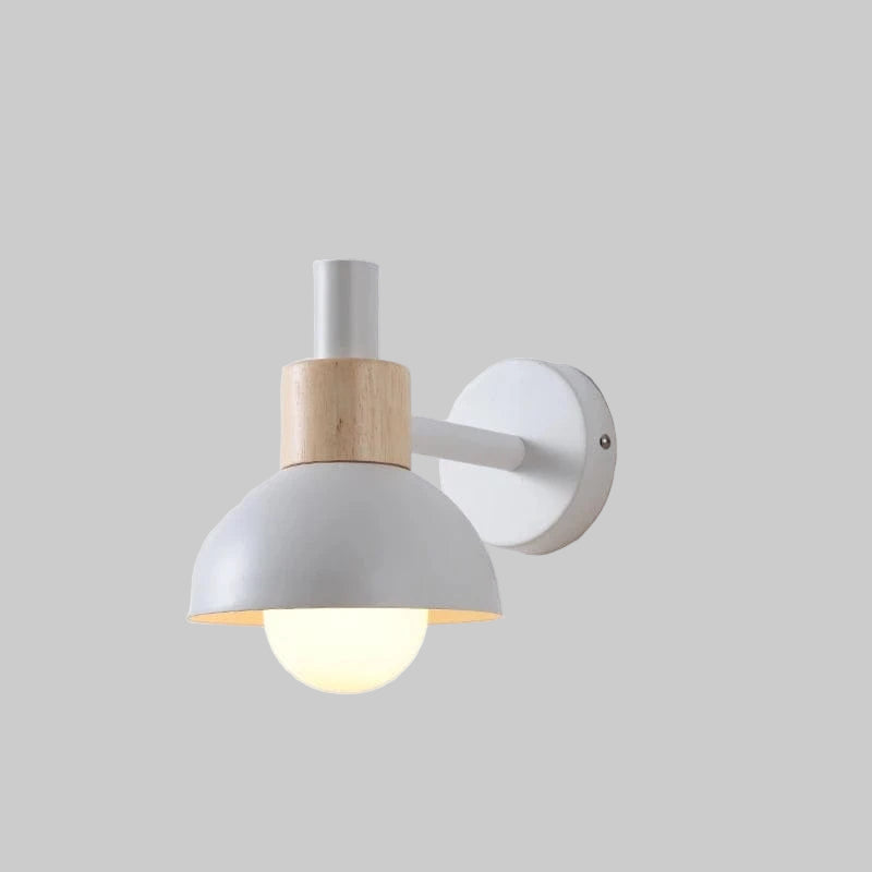 Verthara Premium Nordic Wooden Wall Sconce - Modern LED Wall Lamp in Green, Orange, and White for Home and Restaurant Decor White color