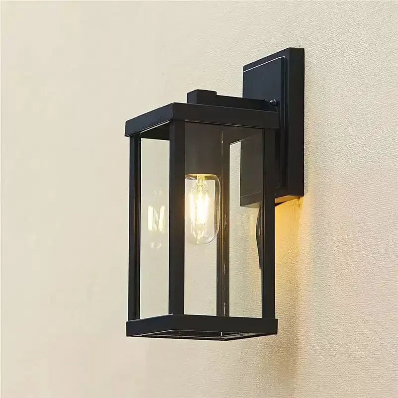 Verthara Premium Outdoor LED Wall Light - Wall-Mounted - Waterproof - Retro Design - Ideal For Garden - Balcony - Courtyard - Durable Materials warm white / Black no sensor
