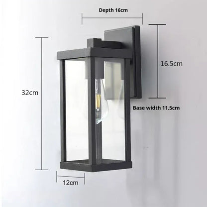 Verthara Premium Outdoor LED Wall Light - Wall-Mounted - Waterproof - Retro Style - Antique Bronze Finish - Ideal for Balcony - Garden - Courtyard warm white / Black no sensor