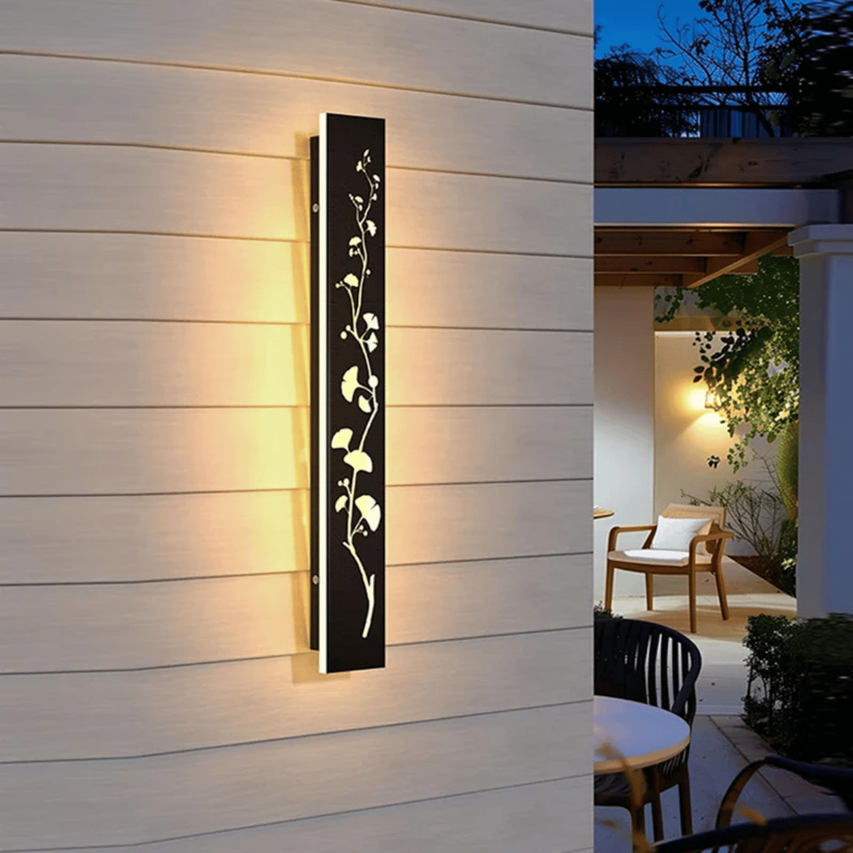 Verthara Premium Outdoor LED Wall Light - Waterproof - Stainless Steel - IP65 - Lotus Pattern - Modern Design - Ideal for Garden and Courtyard