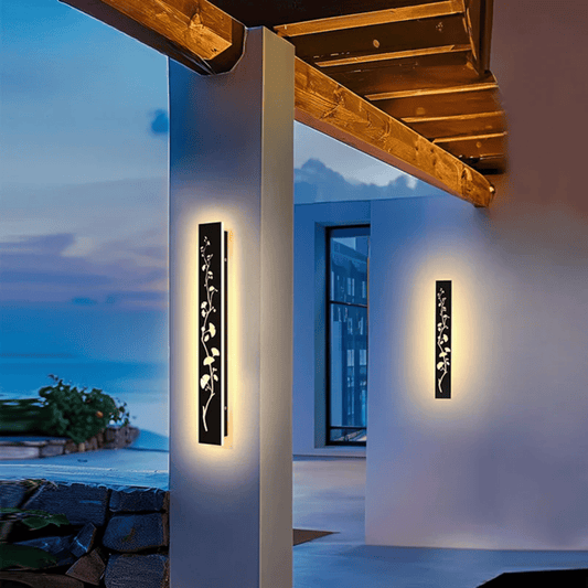 Verthara Premium Outdoor LED Wall Light - Waterproof - Stainless Steel - IP65 - Lotus Pattern - Modern Design - Ideal for Garden and Courtyard