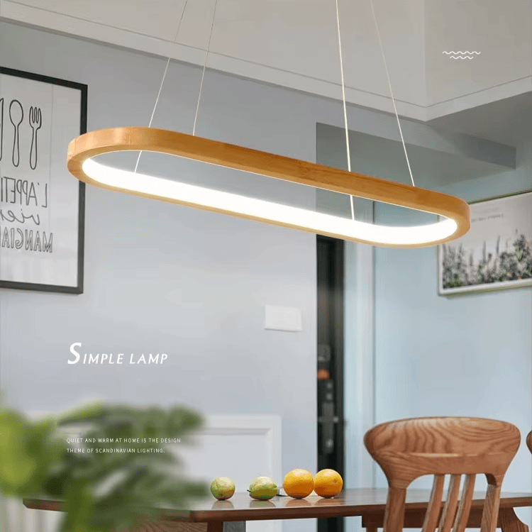 Verthara Premium Oval Solid Wood Pendant Light
