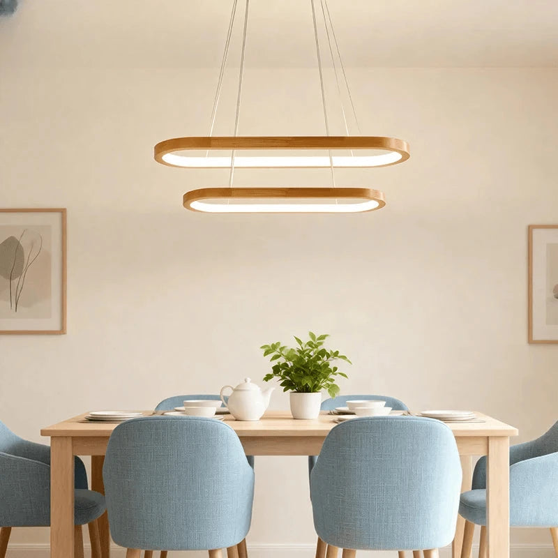 Verthara Premium Oval Solid Wood Pendant Light