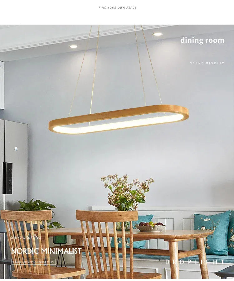 Verthara Premium Oval Solid Wood Pendant Light