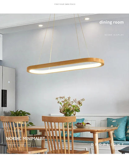 Verthara Premium Oval Solid Wood Pendant Light