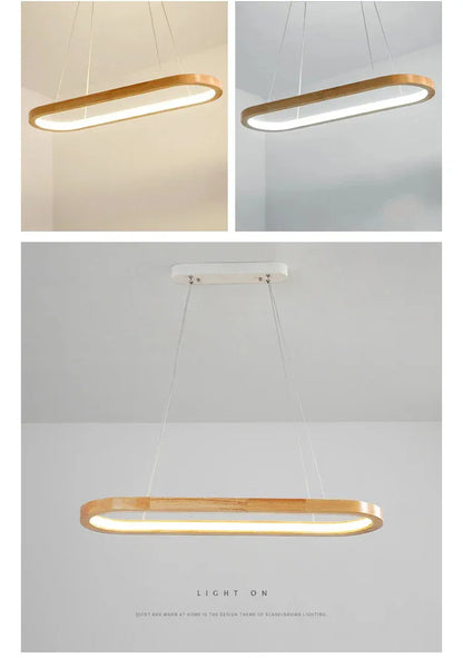 Verthara Premium Oval Solid Wood Pendant Light