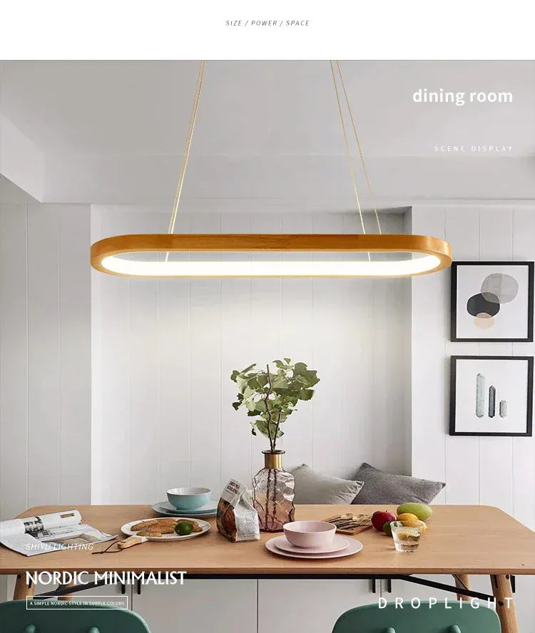 Verthara Premium Oval Solid Wood Pendant Light