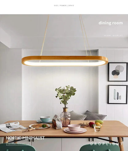 Verthara Premium Oval Solid Wood Pendant Light
