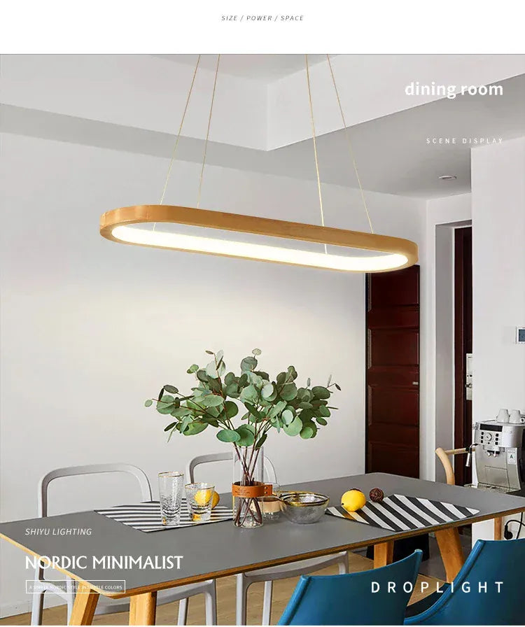 Verthara Premium Oval Solid Wood Pendant Light