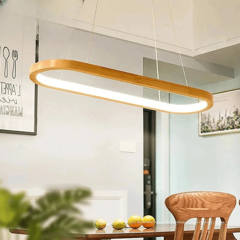 Verthara Premium Oval Solid Wood Pendant Light