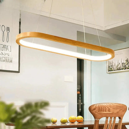 Verthara Premium Oval Solid Wood Pendant Light