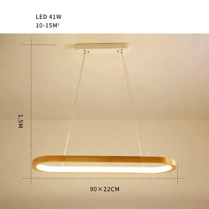 Verthara Premium Oval Solid Wood Pendant Light 1 Ring Oval-90cm