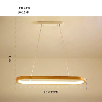 Verthara Premium Oval Solid Wood Pendant Light 1 Ring Oval-90cm