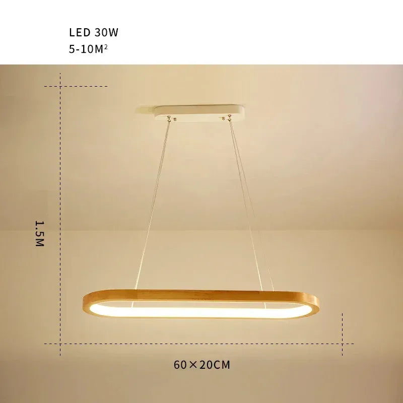 Verthara Premium Oval Solid Wood Pendant Light 1 Ring Oval-60cm