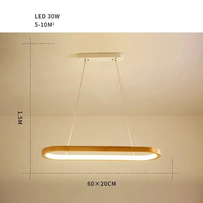 Verthara Premium Oval Solid Wood Pendant Light 1 Ring Oval-60cm