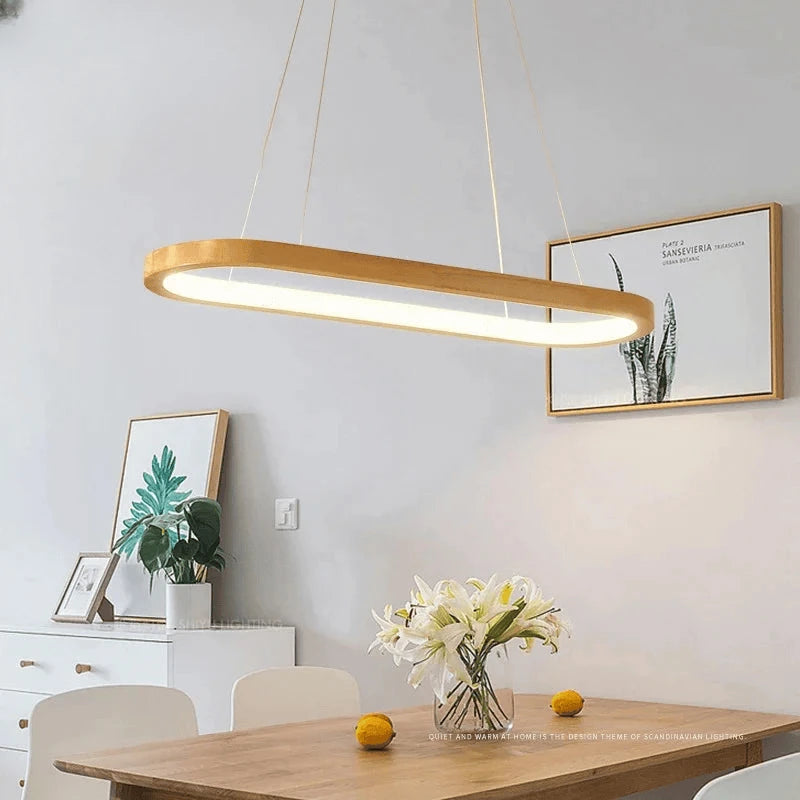 Verthara Premium Oval Solid Wood Pendant Light