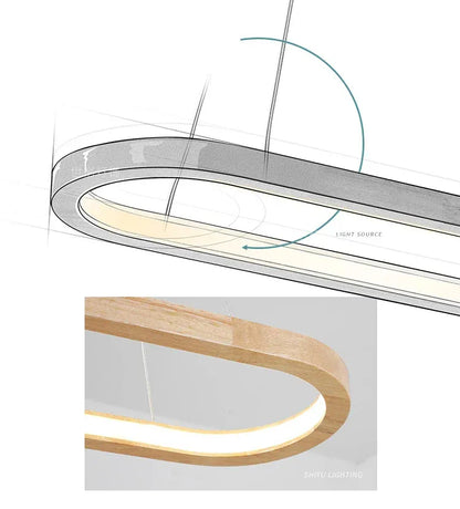 Verthara Premium Oval Solid Wood Pendant Light