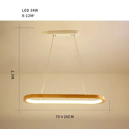 Verthara Premium Oval Solid Wood Pendant Light 1 Ring Oval-70cm