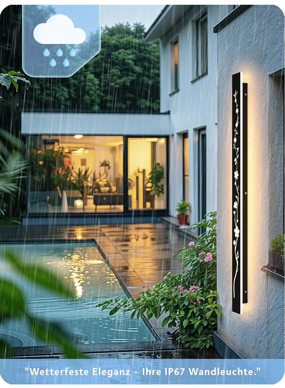 Verthara Premium Peach Blossom Waterproof Outdoor Wall Light