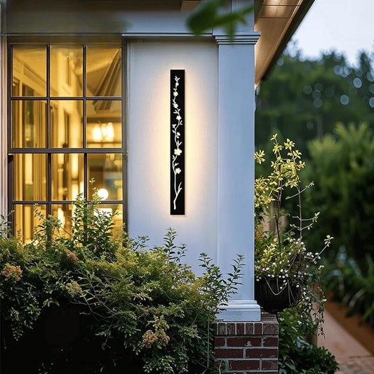 Verthara Premium Peach Blossom Waterproof Outdoor Wall Light 30cmx8cm-IP67 / Cool white