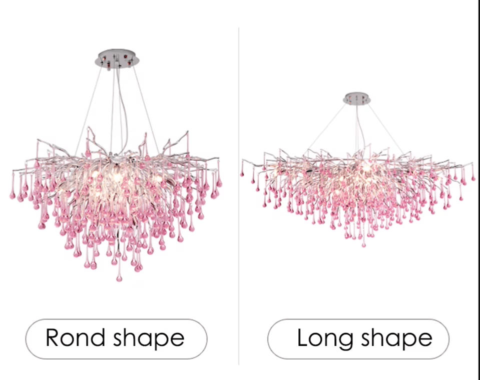 Verthara Premium Pink Crystal Princess Room Chandelier