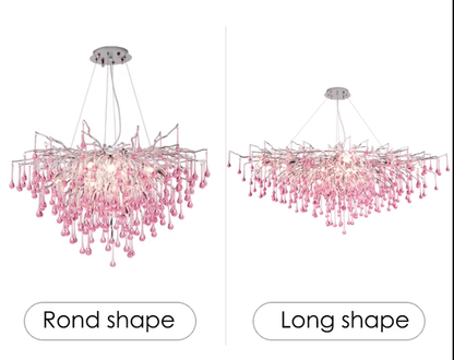 Verthara Premium Pink Crystal Princess Room Chandelier
