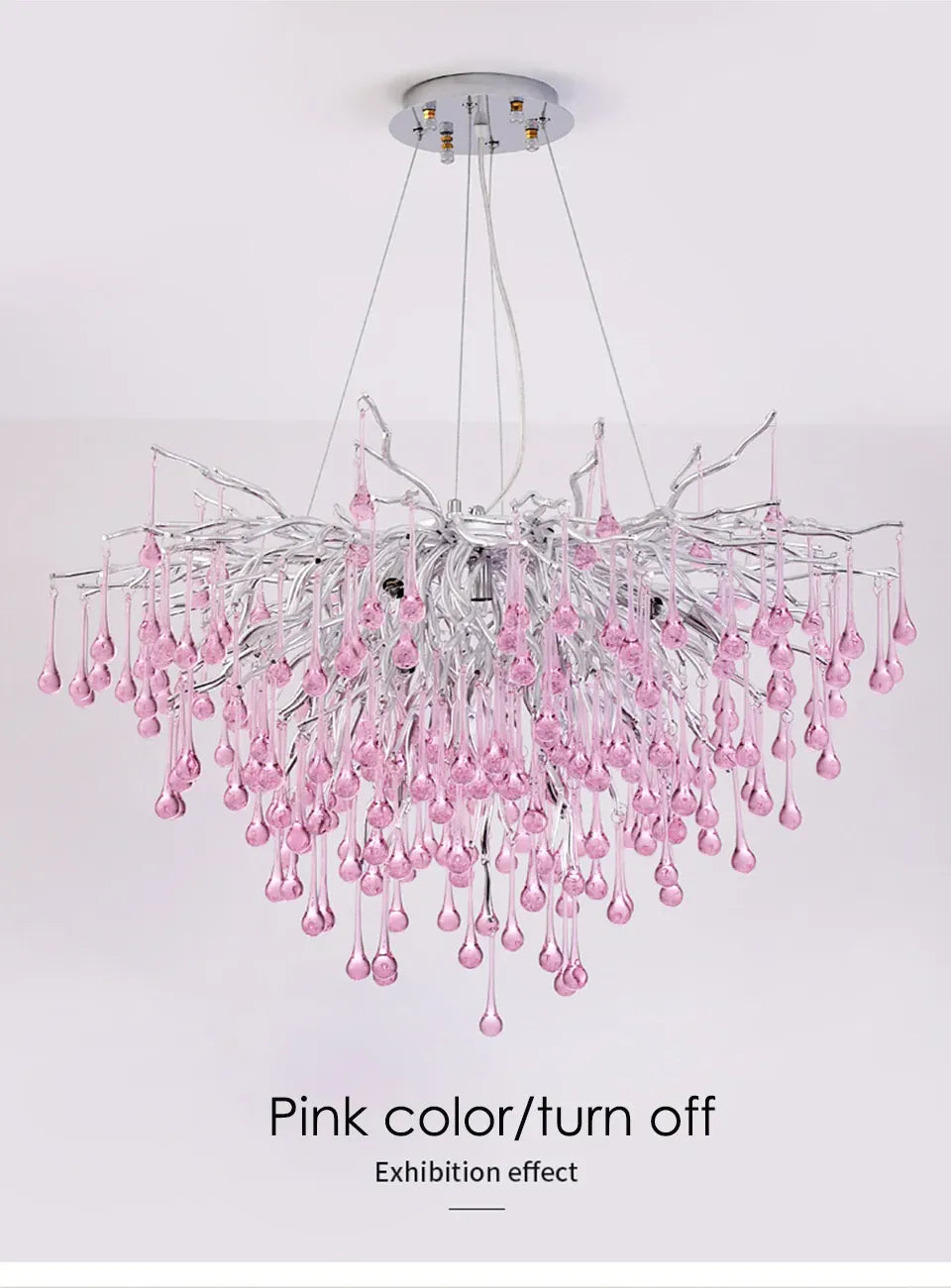 Verthara Premium Pink Crystal Princess Room Chandelier
