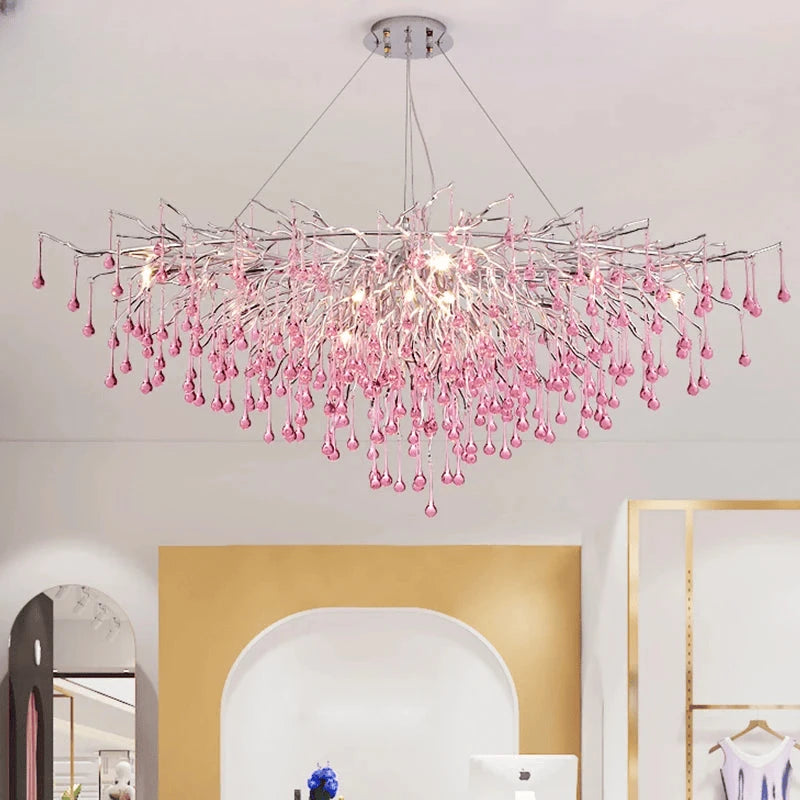 Verthara Premium Pink Crystal Princess Room Chandelier