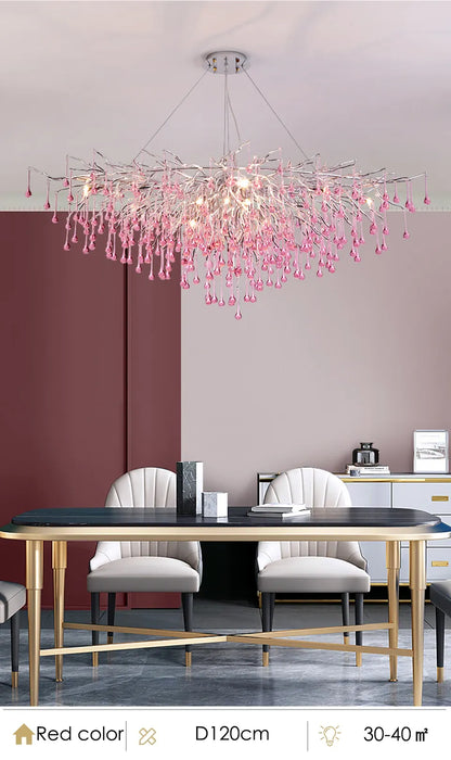Verthara Premium Pink Crystal Princess Room Chandelier