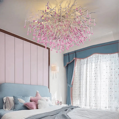 Verthara Premium Pink Crystal Princess Room Chandelier