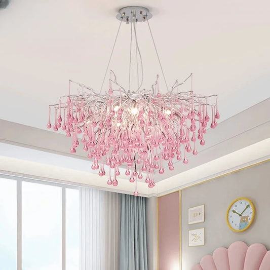 Verthara Premium Pink Crystal Princess Room Chandelier