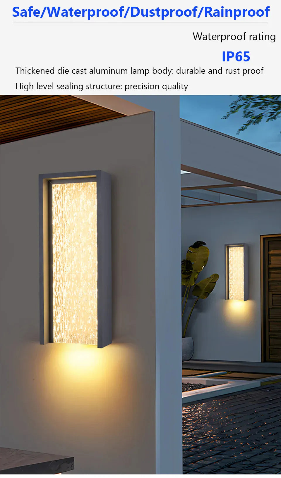 Verthara Premium Rectangle Outdoor Wall Sconce