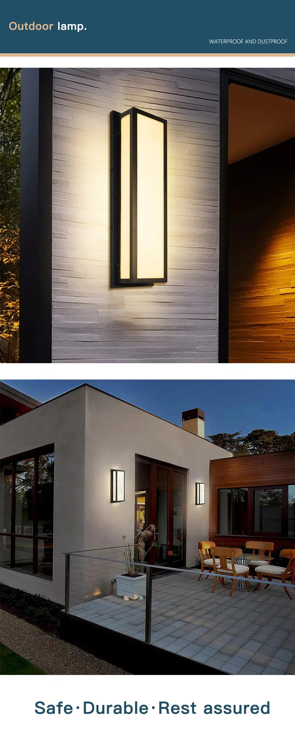 Verthara Premium Rectangular LED Outdoor Wall Light