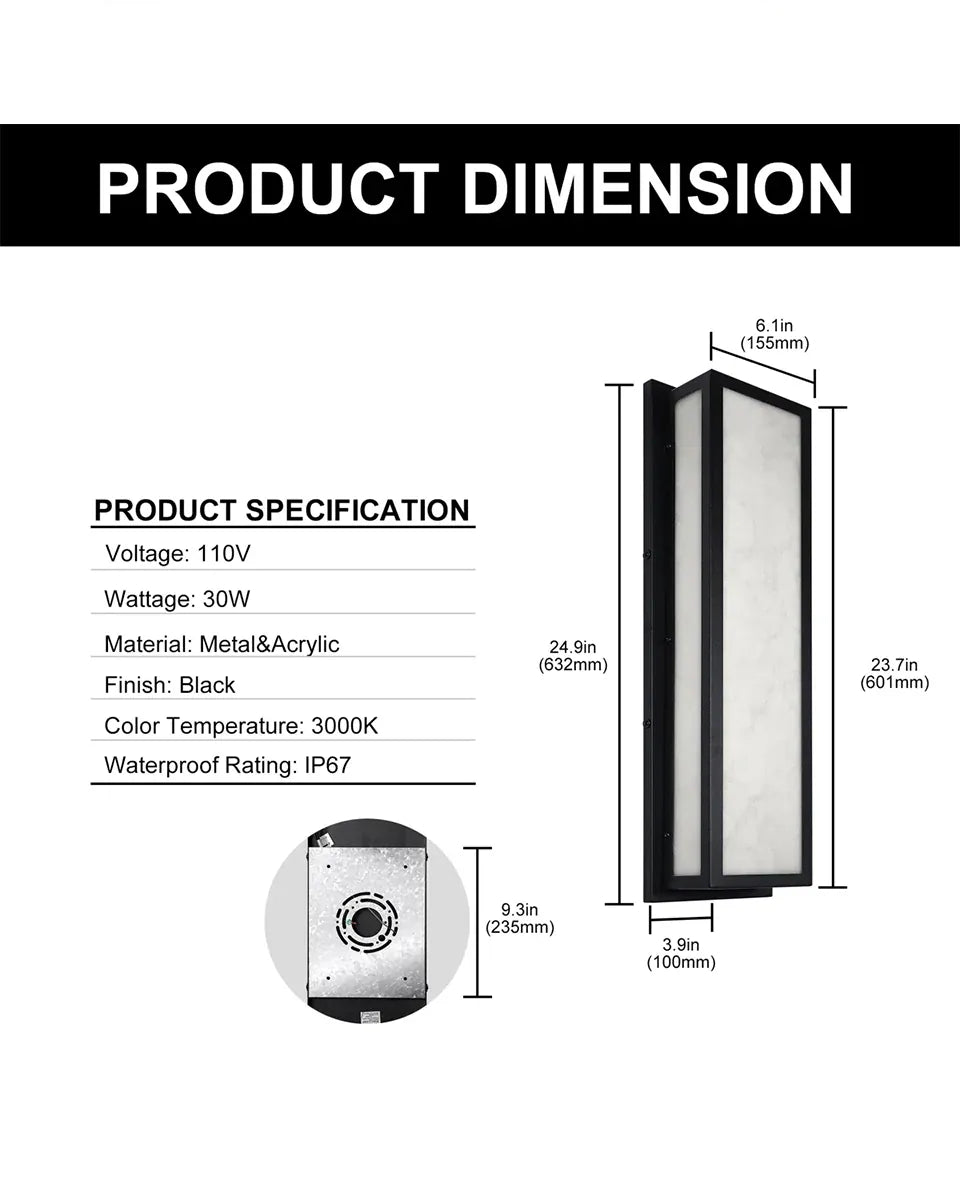 Verthara Premium Rectangular LED Outdoor Wall Light