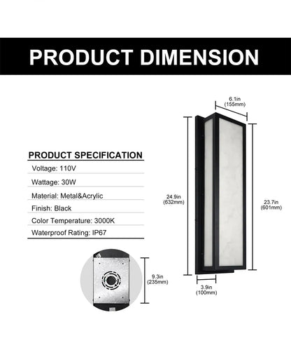 Verthara Premium Rectangular LED Outdoor Wall Light