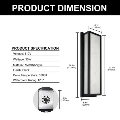 Verthara Premium Rectangular LED Outdoor Wall Light Cool white