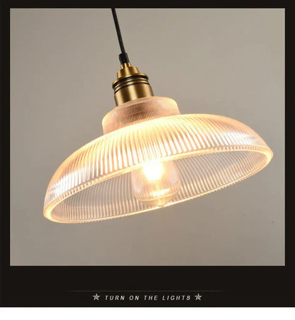 Verthara Premium Retro Amber Glass Loft Pendant Light