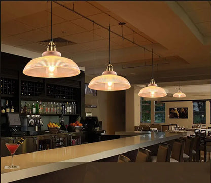 Verthara Premium Retro Amber Glass Loft Pendant Light