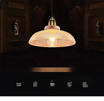 Verthara Premium Retro Amber Glass Loft Pendant Light