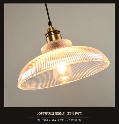 Verthara Premium Retro Amber Glass Loft Pendant Light