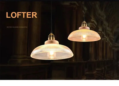 Verthara Premium Retro Amber Glass Loft Pendant Light