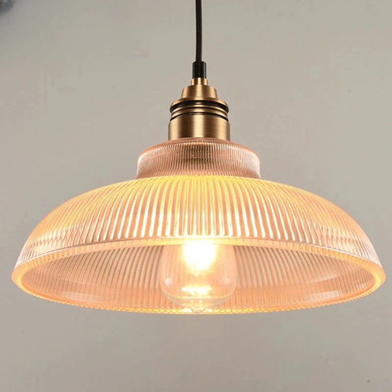 Verthara Premium Retro Amber Glass Loft Pendant Light