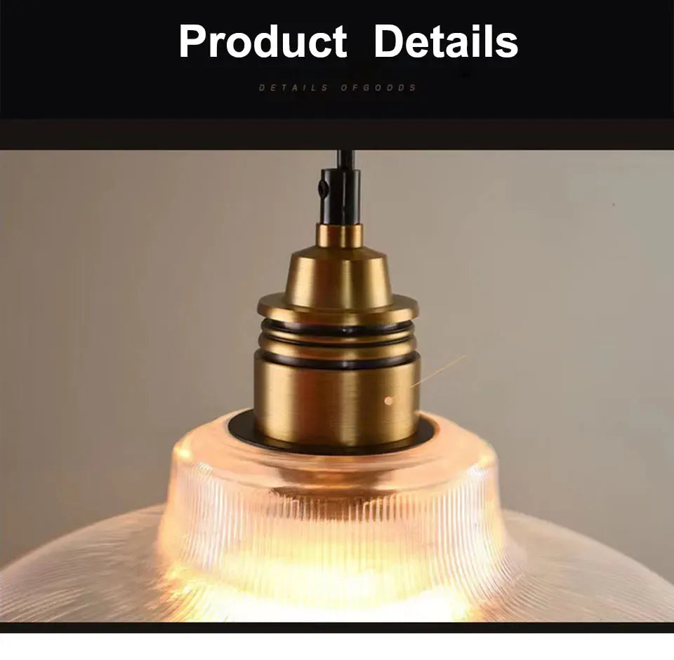 Verthara Premium Retro Amber Glass Loft Pendant Light
