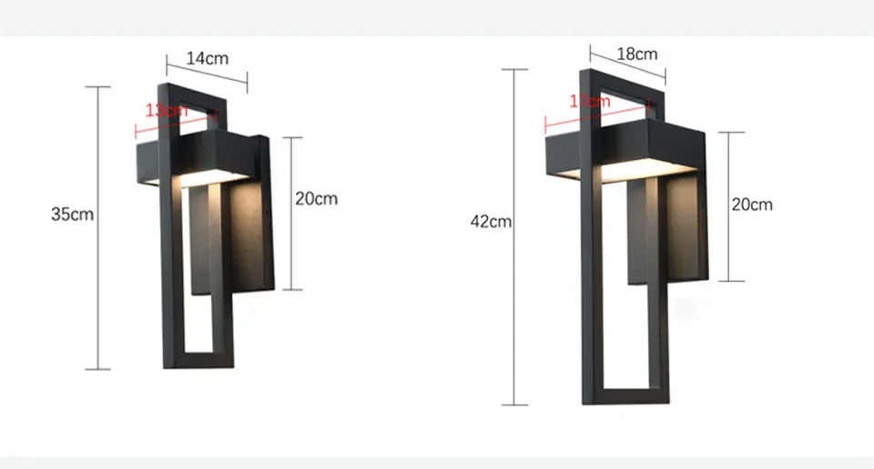 Verthara Premium Retro Black Outdoor LED Wall Lantern