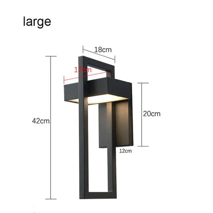 Verthara Premium Retro Black Outdoor LED Wall Lantern cold  white / H42cm 10W