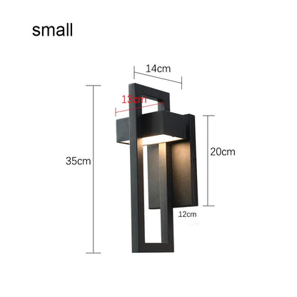 Verthara Premium Retro Black Outdoor LED Wall Lantern cold  white / H35cm 10W