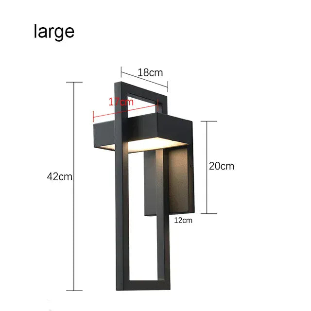 Verthara Premium Retro Black Outdoor LED Wall Lantern