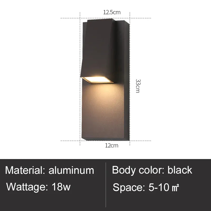 Verthara Premium Retro Black Outdoor LED Wall Sconce cold  white